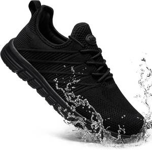 lot 19936 image: Non Slip Work Shoes for Women Slip On Sneakers Water Resistant Shoe Slip Resistant Food Service Zapatos Antideslizantes para Mujer, Black US 7.5 Womens