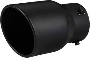 lot 19940 image: Exhaust Tip, 2.5-3 inch inlet adjustable,Fit 2.52.753 Outer diameter Tailpipe, 4.5 Outlet 7 Long Muffler Tip, Black Powder Coated Stainless Steel Tail Tip