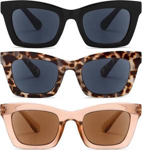 lot 19950 image: Reader Sunglasses 3 Pack Reading Sunglasses for women Stylis Style UV400 Full Lens Outdoor Reader Spring Hinge 3.25