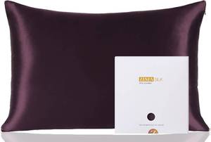 lot 19959 image: ZIMASILK 100% Pure Mulberry Silk Pillowcase for Hair and Skin Health,Soft and Smooth,Both Sides Premium Grade 6A Silk,600 Thread Count,with Hidden Zipper,1pc (Queen 20x30,Eggplant Purple)