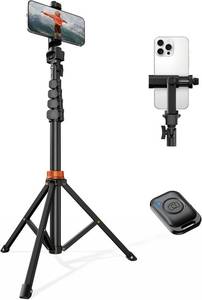 lot 19965 image: VIMOSE 66 Phone Tripod, Tripod for iPhone with Remote & Phone Stand, Extendable Cell Phone Tripod for Video Recording, Ultimate Tripod & Monopod Accessories for iPhoneAndroid, Clamp Mount