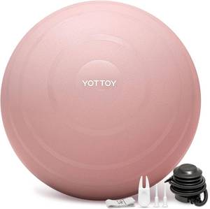 lot 19971 image: YOTTOY Anti-Burst Exercise Ball for Working Out, Yoga & Pregnancy, Extra Thick Workout Ball for Physical Therapy & Fitness