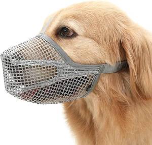lot 19982 image: Crazy Felix Dog Muzzle, Soft Mesh Muzzle for Small Medium Large Dogs Labrador German Shepherd, Breathable Adjustable Mouth Guard for Biting Chewing Scavenging, Allows Panting and Drinking(Grey, L)