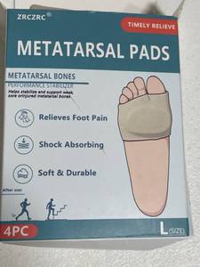 lot 19984 image: 4PCS Metatarsal Pads for Men and Women, Ball of Foot Cushion with Gel Pad, Foot Pads for Ball Pain Relief, Mortons Neuroma, Metatarsalgia Support(BeigeL)