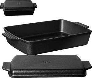 lot 19998 image: Northriver Casting 2-In-1 Pre Seasoned Cast Iron Dutch Oven With Skillet Lid,Casserole Dish,Rectangular Baking Pan,Griddle Pot Set, 6QT, 9x13