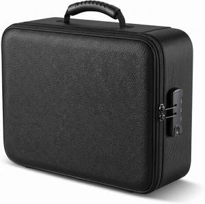 lot 19405 image: Fireproof Document Box (Soft-Shell) with Lock, 5200 F Fireproof & Water-Resistant File Organizer for Important Documents, Certificates, Passport & 14 Laptop, Home Office Travel
