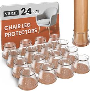 lot 19413 image: VIUME 24 Pcs Chair Leg Floor Protectors for Hardwood Floors Silicone Covers Felt Pads Furniture Leg Caps Anti-Scratch Reduce Noise Fit (1-516 to 2)