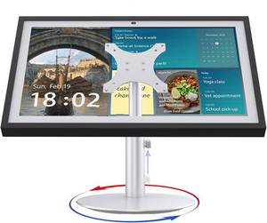 lot 19415 image: Stand for Echo Show 15 (1st, 2nd Gen), Echo Show 21 with Swivel and Tilt Design, 4-Level Height Settings, Aluminum Mount Stand for Show 21, VESA-Compatible for 15-21 Displays (Silver-Swivel)