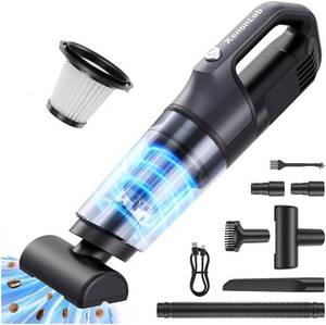 lot 19425 image: Handheld Vacuum Cordless 1.1 Pounds Car Vac 10000PA Hand Held Vacuums 4-in-1 Hand Vac Cordless Rechargeable HEPA Filter Large Capacity Dust Cup for Car Office Home Pets Hair (Gray)