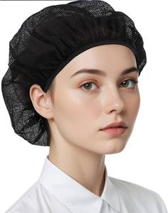 lot 19437 image: 6 Pcs Chef Hat Unisex Elastic Kitchen Cooking Hat Food Service Hair Nets Mesh Cap Cooking Chef Cap
