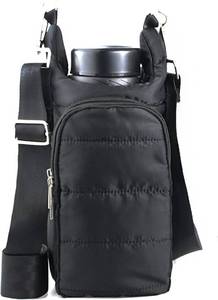 lot 19451 image: KAMEILONG Puffer Water Bottle HOLDER Quilted Sports Pouch Bag with Adjustable Shoulder Strap Flask Sling Bag