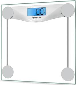 lot 19457 image: Etekcity Digital Body Weight Bathroom Scale, Large Blue LCD Backlight Display, High Precision Measurements,6mm Tempered Glass, 400 Pounds