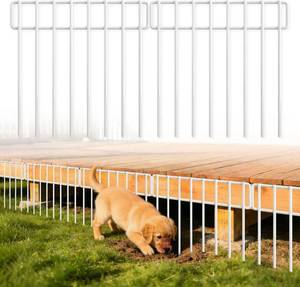 lot 19471 image: HIHADUUM 20Ft(L) X 13Inch(H) Animal Barrier Fence - 14 Pack White Garden Fence Animal Barrier Panels Metal No Dig Fence Panels Rustproof Border Fencing for Dog Rabbit Protection Yard Garden Outdoor