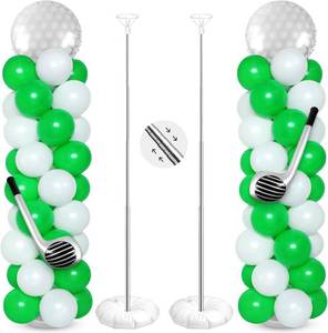 lot 19480 image: Soulchen 2 Set Golf Hole in One Balloon Column Stand Kit with Inflatable Blow up Balloons for Golf Birthday Party Clubs Decorations Sports Party Supplies(Green White)