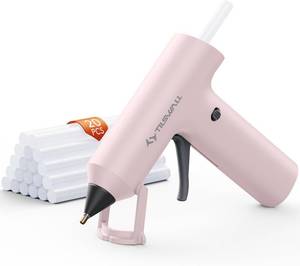lot 19483 image: Tilswall Cordless Hot Glue Gun, Fast Preheating with 2000mAh Built-in Battery Hot Melt Glue Gun, 20 Premium Glue Sticks, Mini Glue Gun Ideal for Crafts, DIY Gift, Repairs Pink