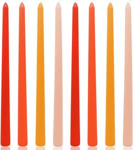 lot 19496 image: 12 Inch Gradient Orange Taper Candles for Home Decoration, 8 Pack Long Candlesticks for Dinner Party Holiday Fall Halloween and Harvest