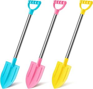 lot 19498 image: Dsmile 3 PCS Beach Shovels for Kids, 25 Long Sand Shovel Gardening Tools Snow Shovel Sturdy Stainless Steel Handle ABS Plastic Spade for Digging Sand Shoveling Snow Fun Set