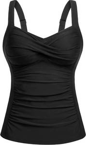 lot 19501 image: Underwire Tankini Tops for Women - Tummy Control Swim Top Only 2025 Twist Front Bathing Suit Top No Bottom SIZE XL
