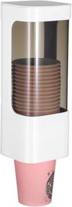 lot 19512 image: Molain Cup Dispenser Wall Mounted, Bathroom Cup Holder for 3oz-5oz Disposable Paper and Plastic Cups, Water Cooler Cup Dispenser with Adhesive Plate, Ideal for Home, Office, Gym, and More