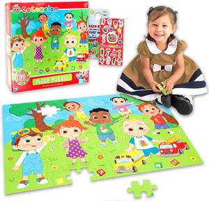 lot 19520 image: Cocomelon Floor Puzzle for Kids Set - Bundle with 36 Piece Floor Puzzle for Boys, Girls Plus Stickers, More  Cocomelon Puzzles for Kids Ages 3-5