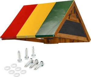 lot 19526 image: MOFEEZ 52 x 90 Swing Set Replacement Tarp for Play Set Outdoor, 100% PVC Vinyl Coated Marine Grade Fabric, Multi-Color