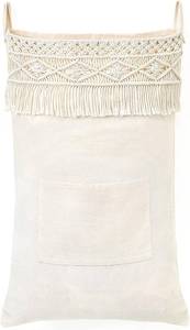 lot 19543 image: Mkono Macrame Hanging Laundry Hamper Bag Over The Door Organizer Laundry Bag Boho Decor Hanging Clothes Hamper for College Dorm Room Bathroom Home Travel Space Saving