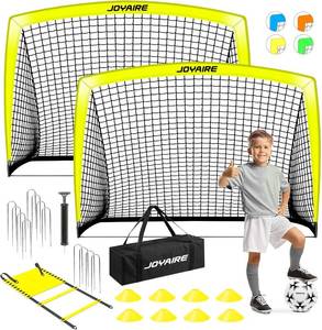 lot 19552 image: Pro-Grade Kids Backyard Soccer Goal, Tear-Resistant 5-Layer Polyester Soccer Net & 10mm Poles for Maximum Durability, 4x3ft6x4ft7x5ft, Pop Up Portable Soccer Training Equipment Set with Size 4 Ball