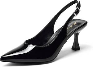 lot 19556 image: Elisabet Tang Womens Kitten Heel Slingback Low Pumps 3 Inches Stiletto Pointed Closed Toe Elegant Dressy Bridal Wedding Party Shoes SIZE 5 12, COLOR WHITE