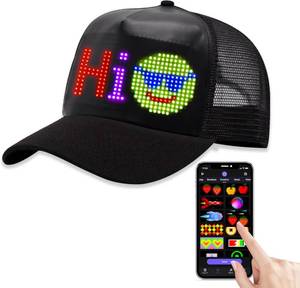 lot 19557 image: GOTUS LED Hats, LED Display Screen Smart Caps,Bluetooth APP Control,Custom Text, Patterns, Animations for Party Christmas