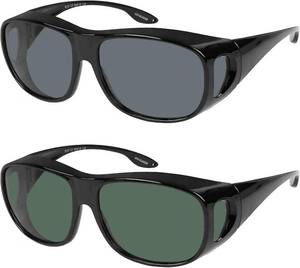 lot 19559 image: Fit Over Wrap Sunglasses Polarized Lens Wear Over Eyeglasses 100% UV Protection for Men and Women