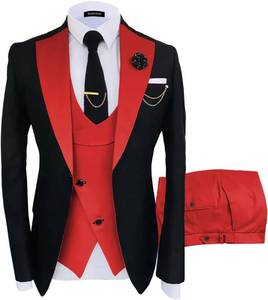 lot 19561 image: Wangyue Mens Suits 3 Piece Slim Fit Suit for Men Wedding Double Breasted Prom Tuxedo for Men Formal Dinner Party Suit SIZE M