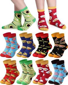 lot 19573 image: Leumoi 8 Pack Novelty Crazy Food Socks for Kids Boys Funny Silly Socks Colorful Snack Food Gifts for Kids Teens 4-17 Years