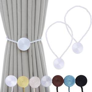 lot 19602 image: Magnetic Curtain Tiebacks - 12mm Magnetic Tie Backs for Curtains, Heavy Duty No Drill Curtain Holdbacks for HomeOffice Windows Drapes, Elegant Gift-Ready Design 7 Colors (2, White)
