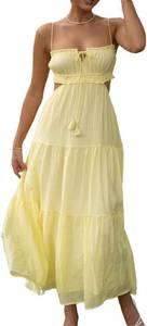 lot 19622 image: Women Sexy Spaghetti Strap Low Cut Dress Y2k Bodycon Long Dress Sleeveless Backless Maxi Dresses Going Out Party Clubwear SIZE L