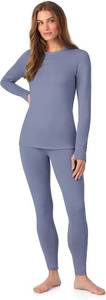 lot 19623 image: Cuddl Duds Womens Heavyweight Cold Weather Fleece Lined Thermal Set   Long Sleeve Top & Leggings - Winter Lounge Sets SIZE S