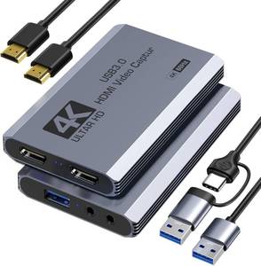 lot 20000 image: XIIXMASK Video Capture Card, USB 3.0 Capture Card 4K HDMI Loop-Out, 4K 60FPS1080P 240FPS Video Game Capture for Works for PS5CameraPCStreaming