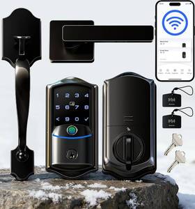 Veise VE027-H Built-in Wi-Fi Fingerprint Smart Deadbolt Lock with Handleset, App Remote &amp; Voice Control, Keyless Entry Front Door Lock Set, Touchscreen Keypad, Auto-Lock, Easy Setup, Matte Black - Retail: $199.99
