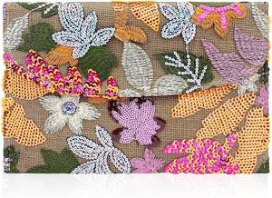lot 20057 image: Embroidered Sequin Wedding Clutch Purse for Women - Beaded Floral Envelope Evening Bag Slim Party Handbag Wedding, Prom