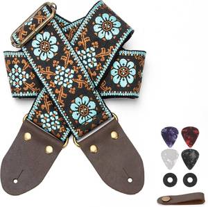lot 20100 image: Dksongr Guitar Strap for Acoustic, Guitars Head Cowhide Leather Ends,Strap Locks,Guitar Straps Electric,Bass Strap.