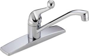 lot 20105 image: Delta Classic Chrome Kitchen Faucet, 3 Hole Kitchen Sink Faucet, Chrome 100LF-WF