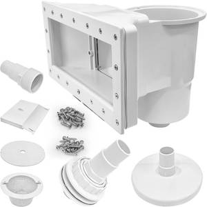 lot 20114 image: Above Ground Pool Skimmer Kit- Wide Mouth Opening Thru-Wall Skimmer- Outer Dimensions 13-916 in (W) x 7-916 in (H)  Inner Dimensions 11-1516 in (W) x 5-516 in (H)