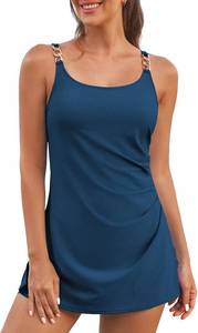 lot 20115 image: Aleumdr One Piece Swimsuits Women Swim Dress Skirted Tummy Control Bathing Suit Modest Swimwear with Pockets, Size XL