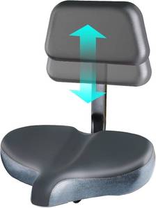 lot 20125 image: YLG Oversized Bike Seat with Backrest Comfort Wide Bicycle Saddle Replacemen for Tricycle, Electric, Commuter, Stationary Bikes, Soft Thick Foam Padded Cushion, Adjustable, Waterproof