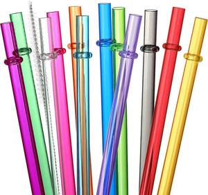 lot 20130 image: 24 PCS, Reusable Straws with 4 Brushes, 10.5 Long Tritan Hard Plastic Straws, 12 Colors Translucent Replacement Drinking for 16OZ-32 OZ Tumblers, Cups, Jars, Stanley, YETI, Starbucks, BPA Free