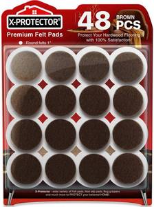 lot 20135 image: Felt Furniture Pads X-PROTECTOR - 48 Premium Floor Protector Chair Felts for Feet Wood Floors Best Hardwood Protect Your Hard Floors (Brown)