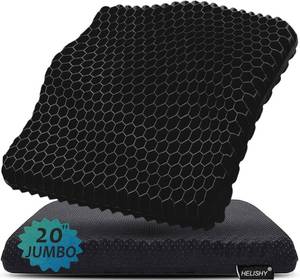 lot 20090 image: 20 Gel Seat Cushion for Long Sitting Pressure Relief(Jumbo&Thick) - Wheelchair Cushion for Pressure Sores - Back, Sciatica & Tailbone Pain Relief Cushion- Non-Slip Butt Pillow for Office, Home, Car