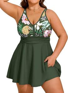 lot 20092 image: Arolina Womens Plus Size Tankini Swimsuits Two Piece Tummy Control Swim Dress Hide Belly Bathing Suits with Boyshorts, Size 16W