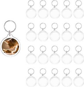 lot 20093 image: BetterJonny Acrylic Picture Keychain Blanks in Clear Acrylic Picture Frame Keyrings - 17PCS