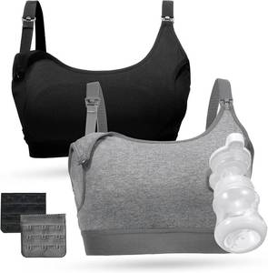 lot 20097 image: Momcozy Pumping Bra Hands Free, Pumping and Nursing Bra in One Holding Breast Pump for Spectra, Lansinoh, Medela, Size Medium