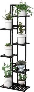 lot 20710 image: Laiensia Bamboo Plant Stand Rack 6 Tier,Multiple Stand Holder Shelf Rack, Indoor&Outdoor Planter Display Shelves for Patio Garden, Living Room, Corner Balcony and Bedroom,Black